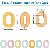 SOFPLATE 280Pcs 7 Colors Transparent Acrylic Linking Rings MACR-SP0001-41-2