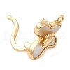 Brass with Natural Shell Fold Over Clasps KK-G505-27G-2