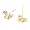 Brass Cubic Zirconia Stud Earrings for Women EJEW-S217-B05-2
