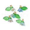 11Pcs Transparent Acrylic Flower Pendants PALLOY-JF03585-2