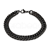 Ion Plating(IP) 304 Stainless Steel Cuban Link Chain Bracelets STAS-A028-B064EB-A-1