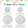 Boutigem 4Pcs 4 Style DIY Flower Pattern Cup Mat Silicone Molds DIY-BG0001-63-11