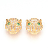 Brass Micro Pave Cubic Zirconia Beads ZIRC-S053-YS014G-2-1