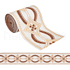 5M Ethnic Style Polyester Rhombus Jacquard Ribbon OCOR-WH0101-19A-1