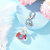 Flower Angel Glass Pearl & Glass Seed Pendant Decorations HJEW-MZ00239-03-2