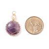 Natural Amethyst Pendants PALLOY-JF01556-01-4