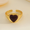 French Style S925 Sterling Silver Heart Cuff Ring for Women YF0840-3
