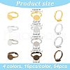 SUPERFINDINGS 64Pcs 4 Colors Adjustable Brass Pad Ring Base Findings KK-FH0004-57-5