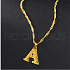 Brass Initial Pendant Necklaces FS-WG68BA5-01-1