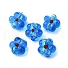 Handmade Silver Foil Glass Lampwork Beads FOIL-T001-02H-1