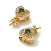 Heart Rack Plating Brass Micro Pave Cubic Zirconia Peg Bails KK-S397-11G-2