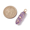 Natural Amethyst Double Terminal Pointed Pendants PALLOY-JF02672-01-3