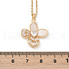 Brass Micro Pave Cubic Zirconia Plastic Imitation Shell Pendant Neckalces NJEW-C076-09G-5