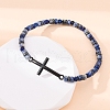 Natural Lapis Lazuli Beads Stretch Bracelets BJEW-F493-07EB-4