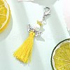 Angel Glass Pearl & MIYUKI Seed Beaded & Polycotton Tassel Pendant Decorations HJEW-MZ00198-02-4