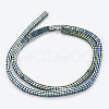 Electroplated Non-magnetic Synthetic Hematite Beads Strands G-P367-D01-2
