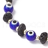 Natural Lava Rock & Handmade Lampwork Beads Stretch Bracelets BJEW-JB11984-03-4