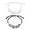2Pcs 2 Colors Adjustable Nylon Thread Braided Bead Bracelets BJEW-JB11560-2
