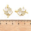 Clover Brass Micro Pave Cubic Zirconia Pendants KK-M325-13A-G-3