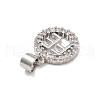 Rack Plating Brass Micro Pave Cubic Zirconia Pendants KK-D359-31P-2
