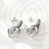 304 Stainless Steel Teardrop Stud Earrings for Women EJEW-S272-03P-3