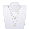 Pendant & Paperclip Chain Necklaces Set NJEW-JN02755-5