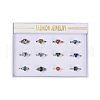 12Pcs Natural Red Jasper & Malachite & Synthetic Turquoise Finger Rings RJEW-Z087-01AS-4