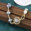 Pearl Beaded Bracelets BJEW-P350-01G-3