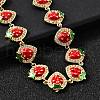 Brass Micro Pave Cubic Zirconia Link Bracelets BJEW-K278-02G-02-3
