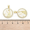 Brass Micro Pave Clear Cubic Zirconia Pendants KK-L213-010G-06-3