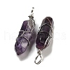 Natural Amethyst Double Terminal Pointed Pendants G-H308-05P-03-2