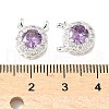 Brass Micro Pave Cubic Zirconia Beads KK-G531-01S-04-3