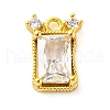Brass Pave Clear Cubic Zirconia Charms KK-Z051-01G-01-1