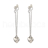 Heart Alloy Dangle Stud Earrings EJEW-JE06366-02-2