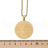 304 Stainless Steel Religion Flat Round Pendant Box Chain Necklaces for Women Men NJEW-R013-08G-5