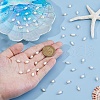 60Pcs 2 Colors Natural Cultured Freshwater Pearl Round Charms with Brass Loops PALLOY-HS00005-3