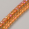 Electroplate Transparent Glass Beads Strands EGLA-TAC0008-01H-1