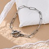 Tarnish Resistant 304 Stainless Steel Paperclip Chain Bracelets X-BJEW-JB04967-1