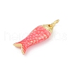 Brass Enamel Pendants KK-U062-22G-01-2
