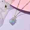 Natural Quartz with Brass Pendants Necklaces NJEW-JN04679-03-2