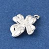 Flower Rack Plating Brass Micro Pave Cubic Zirconia Pandants KK-S399-04C-2