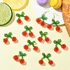 Handmade Glass Seed Cherry Pendants PALLOY-CJ00077-6
