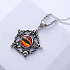 Vintage Punk Stainless Steel Evil Eye Hexagram Pendant Necklace Jewelry QO6667-1