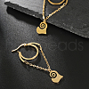 Stylish Stainless Steel Heart Pendant Hoop Earrings LI4623-3