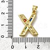 Brass Micro Pave Clear Cubic Zirconia Pendants KK-G521-01G-X-01-3