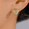 Vintage European Court Heart-shaped Zircon Stud Earrings Party Banquet Accessories. ND2762-3-1