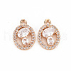 Rack Plating Brass Micro Pave Clear Cubic Zirconia Pendants KK-T060-31-RS-2