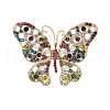 Butterfly Alloy Rhinestone Brooches PW-WG40679-03-1