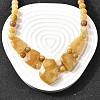 Natural Topaz Jade Faceted Bib Graduated Beaded Necklaces for Women NJEW-B128-01G-1