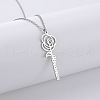 Rose with Word 304 Stainless Steel Pendant Necklaces for Women FS-WG05275-01-1
